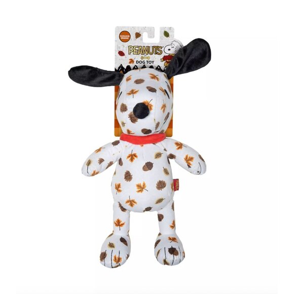 Peanuts Snoopy Acorn Leaf Plush on Belly Dog Toy w Squeaker NWT - Picture 1 of 3